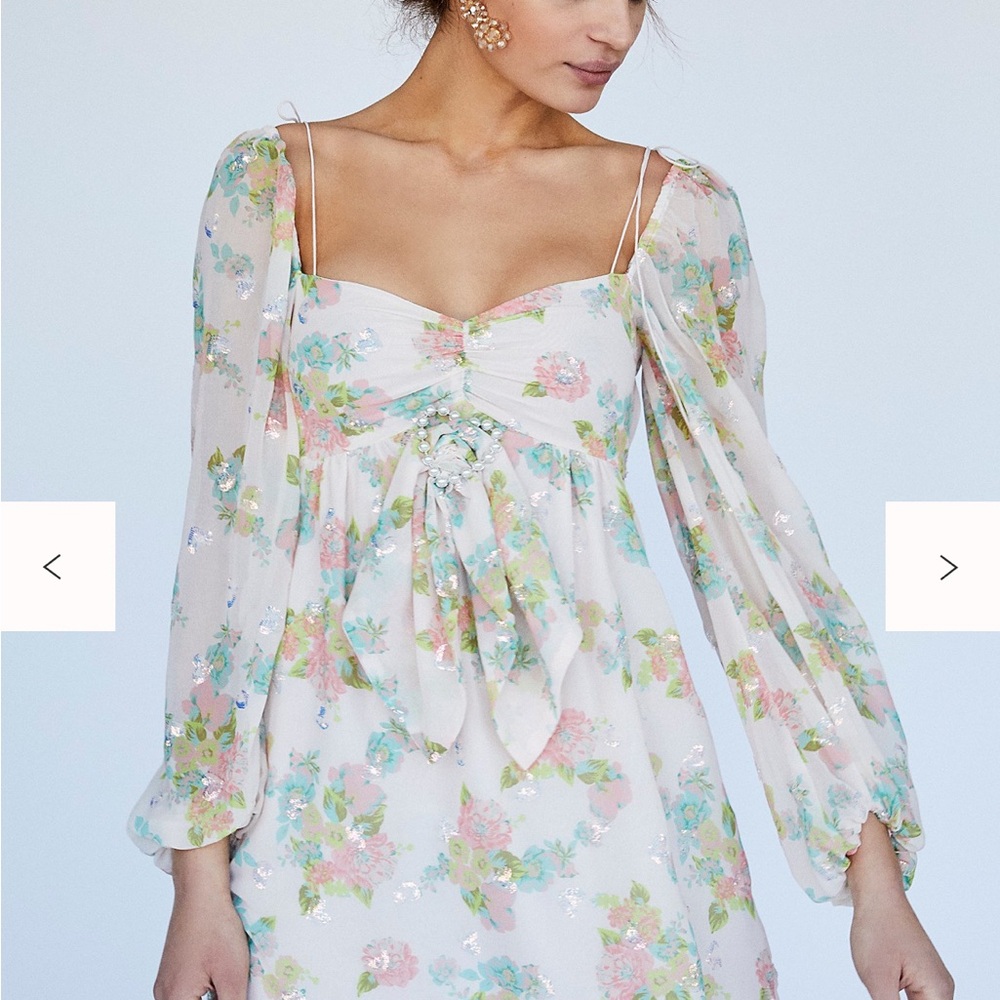 For Love And Lemons Pink Floral Dress